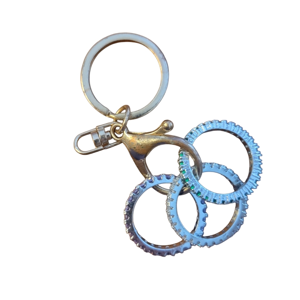 Silver And Rhinestone Keychain Accessory - Picture 2 of 2